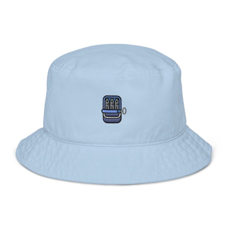 Sardines Patterned Bucket Hat Blue